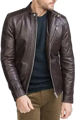 1. NEW CHOICE LEATHERS Pure Genuine Leather Jacket For Men's (NEWCHOICE-905-Brown)