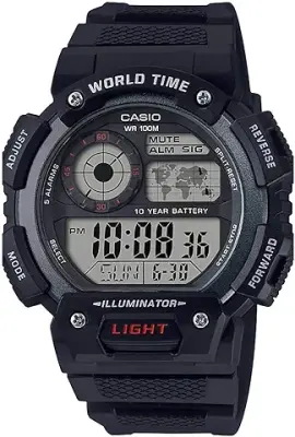1. Casio Youth Men Digital Watch - AE-1400WH-1AVDF (D152) ack and Grey