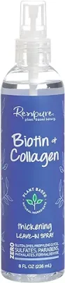 9. RENPURE, PlantBased Beauty Biotin Collagen Thickening Leavein Conditioner Fluid Ounce, Clear, 8 Fl Oz