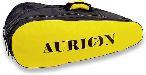 11. AURION Great Premium Lightwieght Stylish Equipment Bag - (Yellow x Black, 40L, 1pc) | Badminton Kit Bag | Shuttle Bag | Sports Bag for Men and Women | Multiple Compartments | Waterproof and Dustproof