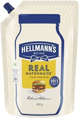 1. Hellmann's REAL Mayonnaise, 100% Vegetarian Creamy Mayo Used For Dressings And Condiments, 800 g