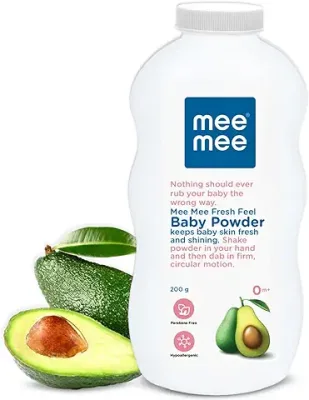 14. Mee Mee Infant Talcum Powder: Dermatologist-Approved, Paraben-Free, 0m+ (Fresh Sensation - 200g Single Pack