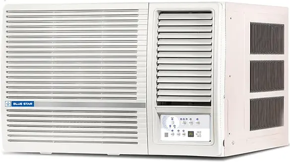 7. Blue Star 1.5 Ton 3 Star Fixed Speed Window AC (Copper, Turbo Cool, Humidity Control, Hydrophilic Blue Fins, Dust Filters, Self-Diagnosis, 2023 Model, WFA318LN, White)