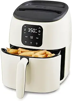 7. DASH Tasti-CrispTM Ceramic Air Fryer Oven, 2.6 Qt., Cream - Compact Air Fryer for Healthier Food in Minutes, Ceramic Nonstick Surface, Ideal for Small Spaces - Auto Shut Off, Digital, 1000-Watt