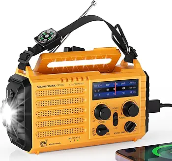 6. Emergency Radio 5000 Hand Crank Solar Weather Radio