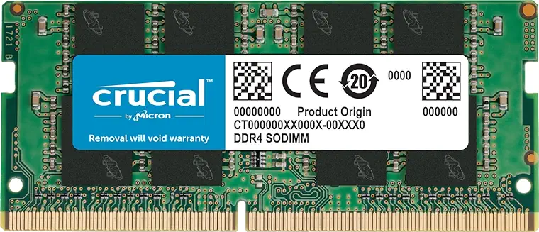 3. Crucial RAM 32GB DDR4 3200MHz CL22 (or 2933MHz or 2666MHz) Laptop Memory CT32G4SFD832A