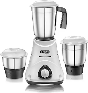 8. Judge by Prestige 500 Watts Comet Mixer Grinder | 3 Stainless Steel Jars with lid | efficient Stainless Steel Blades | Overload Protector | 2 Years Warranty