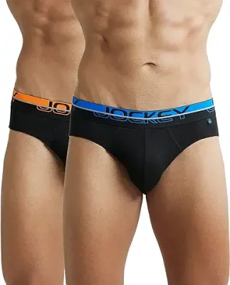 13. Jockey FP02 Men's Super Combed Cotton Rib Solid Brief with Ultrasoft Waistband (Pack of 2)