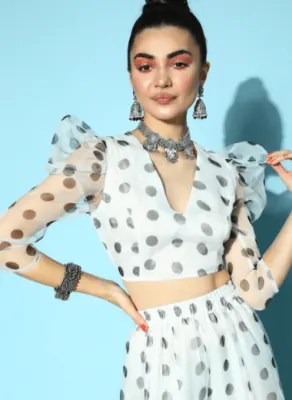 Shae White Polaks Dotted Blouse