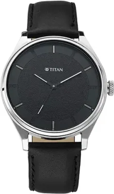 7. Titan Black Dial Analog Watch for Men -NR1802SL11
