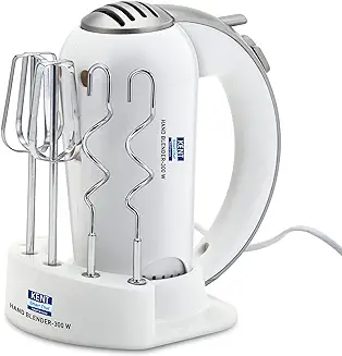 1. KENT 16051 Hand Blender 300 W | 5 Variable Speed Control | Multiple Beaters & Dough Hooks | Turbo Function, Plastic, 300 Watts