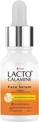 14. Lacto Calamine Vitamin C Face Serum For Glowing Skin With Niacinamide | 30ml | Helps In Dark Spots Reduction & Provides Moisturization | Pollushield, Vitamin E, B3 & B5 | Face Serum For Women & Men