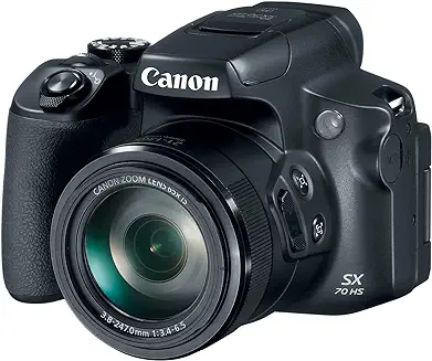 4. Canon Powershot SX70 20.3MP Digital Camera 65x Optical Zoom Lens 4K Video 3-inch (7.62cm) LCD Tilt Screen (Black)