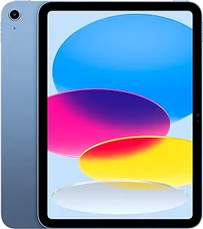 5. Apple iPad (10th Generation): with A14 Bionic chip, 27.69 cm (10.9'') Liquid Retina Display, 64GB, Wi-Fi 6, 12MP front/12MP Back Camera, Touch ID, All-Day Battery Life - Blue