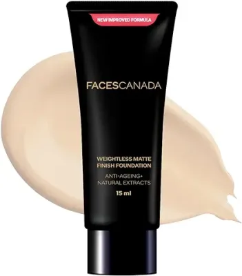 2. FACESCANADA Weightless Matte Finish Foundation - Ivory, 15ml | Lightweight | Natural Finish | Anti-Ageing | Non-Clog Pores | Enriched With Olive Seed Oil, Grape Extract, Shea Butter