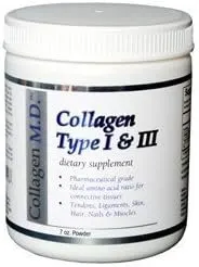 Collagen MD - Collagen Type I and III Powder - Collagen Supplement Enhance Skin, Fight Fatigue, Boost Immunity - Collagen Powder Supplement - Collagen Beauty Supplement - 7 Oz