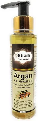 9. Khadi Omorose Argan Hair Oil - Controls Hair Fall, Makes Hair shiny and Strong (100 ml), (With Argan, Jojoba, Almond, Castor, Olive, Sesame Oil)