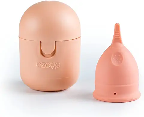 4. Ezcup Reusable Menstrual Cup for Women with an easy-to-use Portable Sterilising Container, 100% Medical Grade Silicone, FDA Approved, Up to 8-10 Hours use (LARGE)