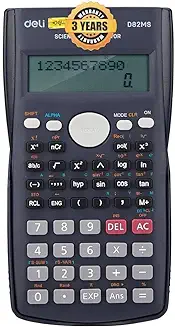 9. deli WD82DMS Scientific Calculator with 3 Years Warranty 240 Functions and 2 Line LED Display ANS Function, Fractional Arithmetic Function - Navy