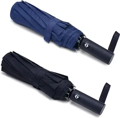 7. PFFY 2 PACK Compact Travel Umbrella Windproof