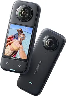 11. insta360 X3 Action Camera, 1/2" Sensor, 5.7K 360 Capture, Optical Zoom 3X, 72 MP 360 Photo, 4K Single Lens Mode, Black