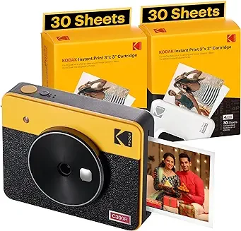 Kodak Mini Shot 3 Retro Hybrid Instant Cameras and Printers (3x3 Inches)