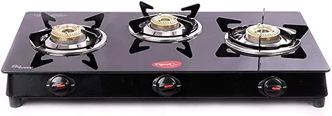 6. Pigeon by Stovekraft Aster 3 Burner Gas Stove with High Powered Brass Burner Gas Cooktop
