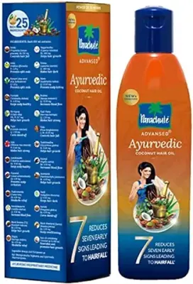 15. Parachute Advansed Ayurvedic Coconut Hair Oil with Neem, Amla, Bhringraj & 22 Natural Herbs | Reduces Dandruff, Thinning & prevents Hair fall | 300ml