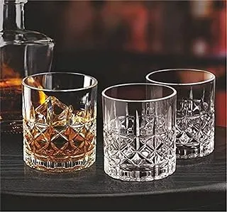 TIENER Fashioned Whiskey Glass - Heavy Base Rocks Barware Glasses for Scotch, Mixed Drinks, Wine, Bourbon, Juice, Water an...