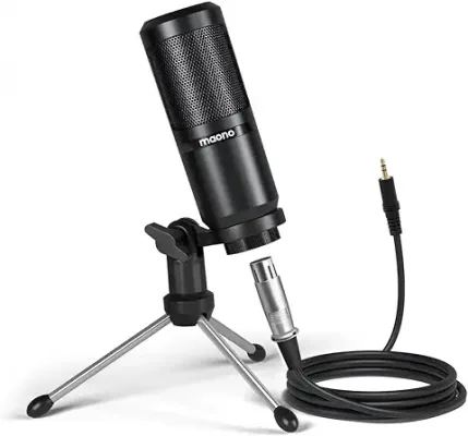 5. MAONO Au-Pm360Tr Trs Condenser USB Mic For Pc And Youtube Recording, Podcast Microphone For Gaming, Studio, Vlogging, Black