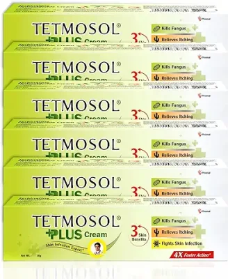 6. Tetmosol Plus Cream - topical antifungal cream - kills fungus, relieves itching, fights skin infections - Pack of 6 (6 x 10g)