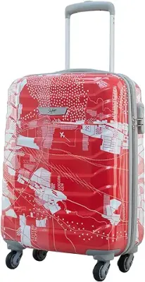 6. Skybags Trooper 55 Cms Small Cabin Polycarbonate Hard Sided 4 Spinner Wheels Luggage/Suitcase/Trolley Bag- Red and White