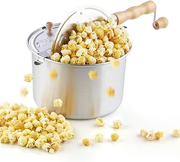 10. Cook N Home 02626 6 Quart Aluminium Stovetop Popcorn Popper