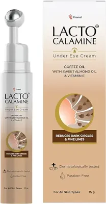 6. Lacto Calamine Under Eye Cream For Dark Circles for Women & Men | Fine Lines & Puffy Eyes With Cooling Massage Roller | 15g | With Coffee Oil, Multi-Peptides, Niacinamide, & Vitamin E