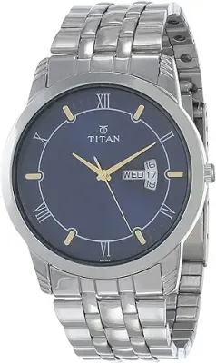 14. Titan 's Analog Watch For Men| With Stainless Steel Strap| Round Dial Watch| Water Resistant Watch| High-Quality Watch Range| Silver Watch