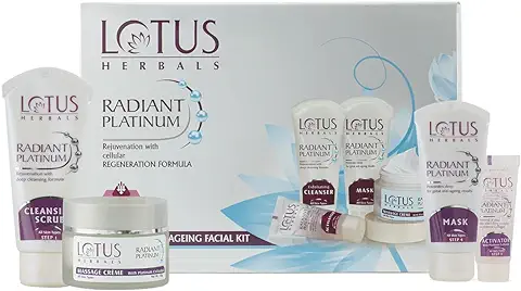 9. Lotus Herbals Radiant Platinum Anti-Ageing Facial Kit With 4 Easy Steps
