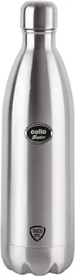 5. Cello Swift Stainless Steel Vacuum Insulated Flask 1000ml | Hot and Cold Water Bottle with Screw lid | Double Walled Silver Bottle for Home, Office, Travel