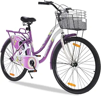 3. Urban Terrain Autumn Cycle for Girls/Women 26T, Bicycle for 13+ Years with Front Basket & Inbuilt Carrier I 85% Assembled (Violet) with Free Cycling Event & Ride Tracking App
