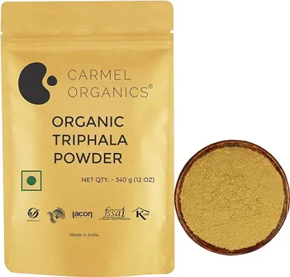 5. CARMEL ORGANICS Triphala Fruits Powder 340 Grams