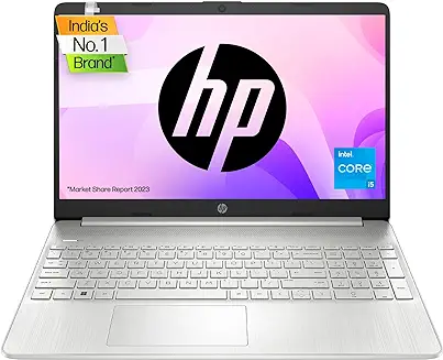 1. HP Laptop 15s, 12th Gen Intel Core i5-1235U, 15.6-inch (39.6 cm), FHD, 16GB DDR4, 512GB SSD, Intel Iris Xe Graphics, Backlit KB,MSO,Thin & Light, Dual Speakers (Win 11, Silver, 1.69 kg), fq5330TU
