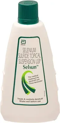 1. Selsun Suspension Anti Dandruff Shampoo, Clears away dandruff flakes, Relieves from excessive oil, Relieves from dandruff related itching (120ml)