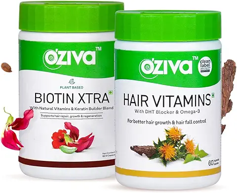 15. OZiva Hair Vitamins Capsules with Biotin & DHT Blocker