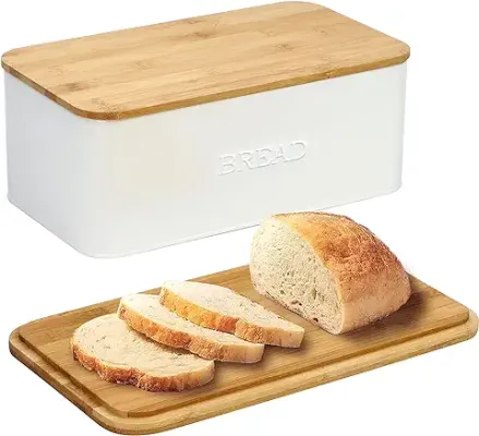 5. OUTSHINE White Bread Box for Kitchen Countertop
