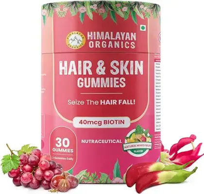 14. Himalayan Organics Biotin Hair & Skin Gummies