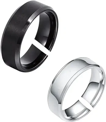 14. Okos Men's Jewellery Trendy Solid Polish Finish Stainless Steel Band Style Ring Crafted For Boys and Men FR1000968