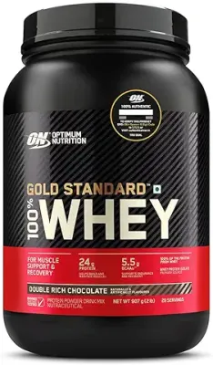 1. Optimum Nutrition (ON) Gold Standard 100% Whey (2 lbs/907 g) (Double Rich Chocolate) Protein Powder for Muscle Support & Recovery, Vegetarian - Primary Source Whey Isolate