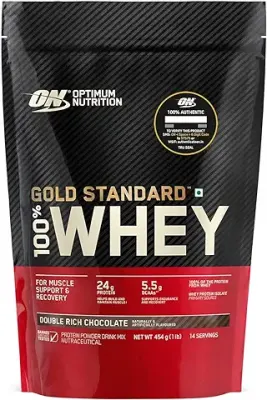 11. Optimum Nutrition (ON) Gold Standard 100% Whey Protein Powder - 1 lb (Double Rich Chocolate), Primary Source Isolate