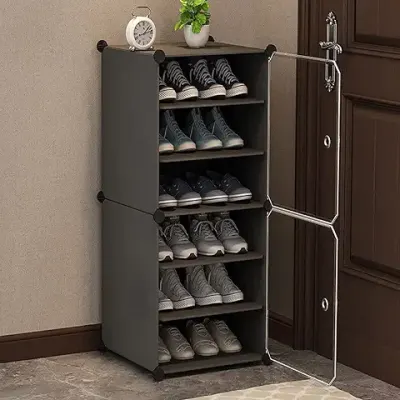 18-Pair Shoe Cabinet, 6-Tier Shoe Rack Organizer Cabinet with Door