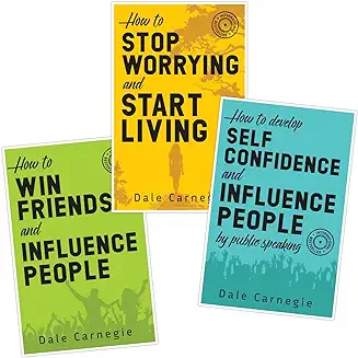 9. Pack of 3 Self Help Bookset for Adult - How to Win Friends and Influence People, Stop Worrying and Start Living, Develop Self Confidence and Influence People by Public Speaking