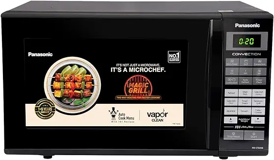 2. Panasonic 27L Convection Microwave Oven(NN-CT645BFDG,,Black Mirror, 360° Heat Wrap, Magic Grill)